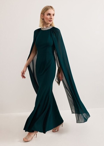 Phase Eight Bridie Dress Dark Green Canada | ZKISFL-601